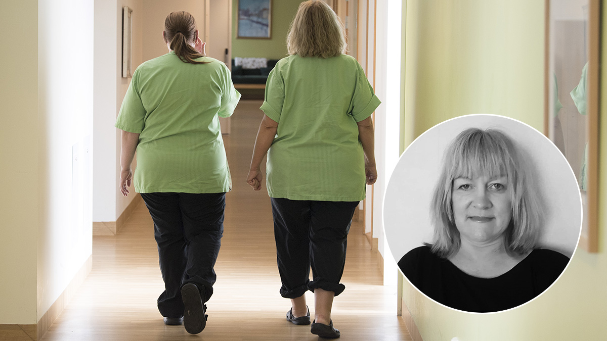 undersköterskor och porträtt på Maria Nilsson