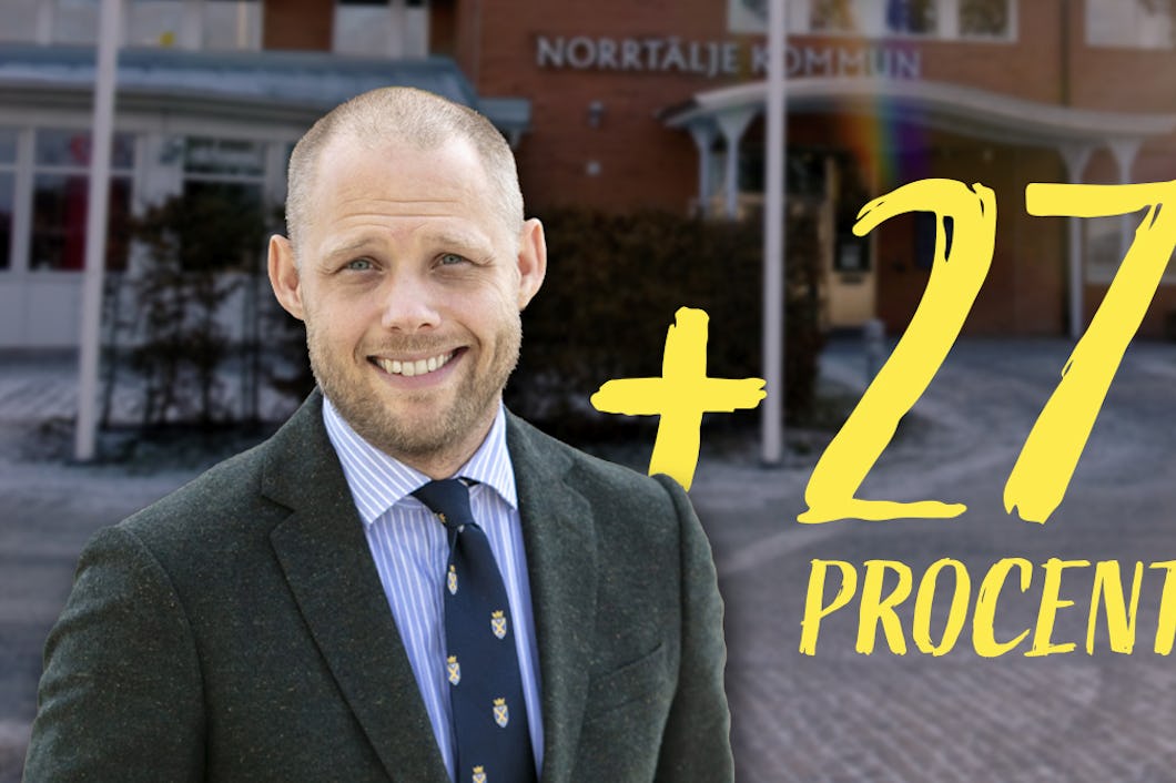 Bino Drummond (M), kommunstyrelsens ordförande i Norrtälje. (Bilden är ett montage.)