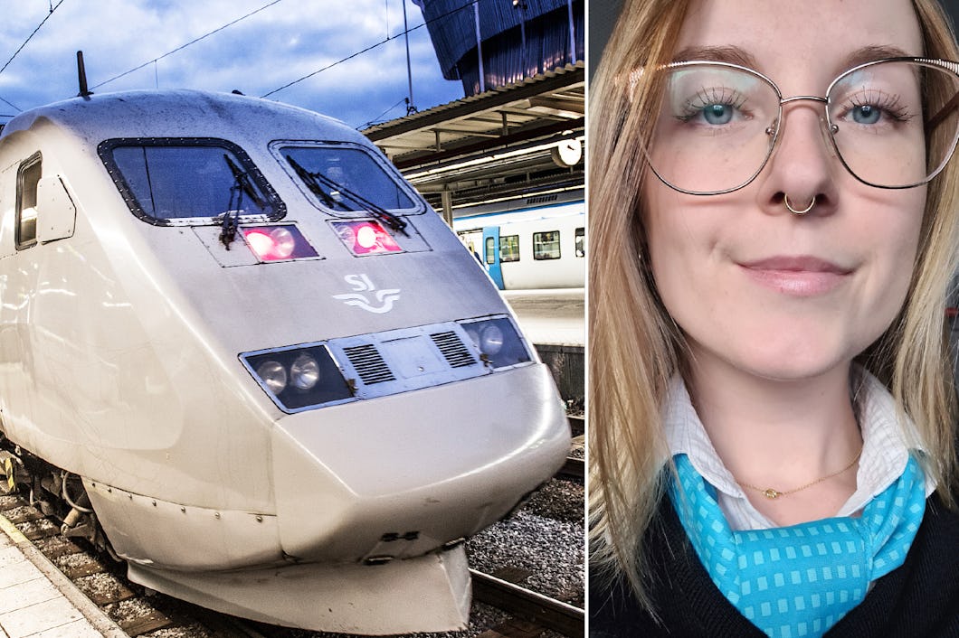SJ-tåg och skyddsombud Mimmi Lundkvist.