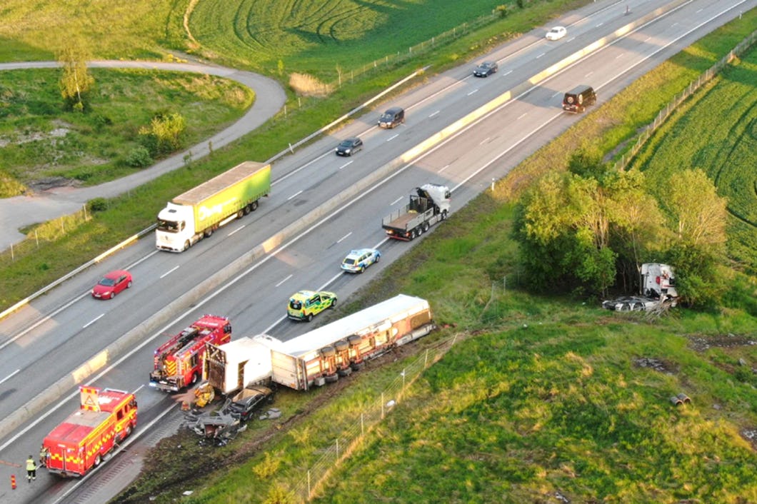 Trafikolyckan inträffade utanför Norrköping