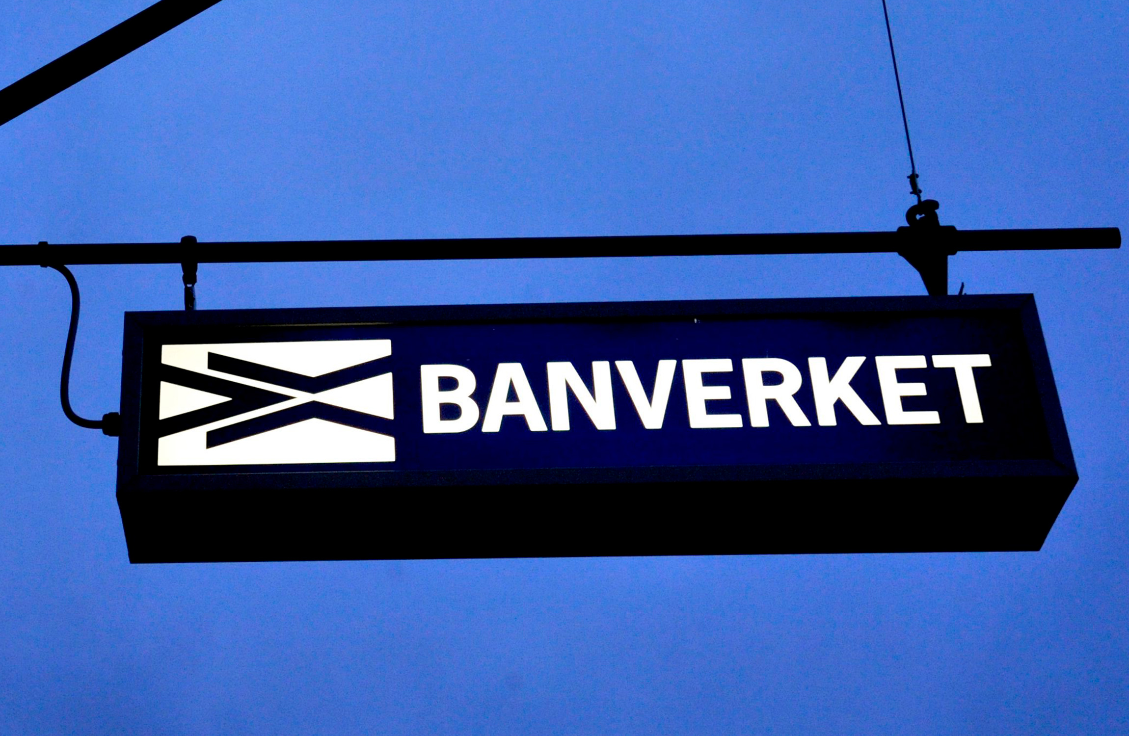 Skylt för Banverket.