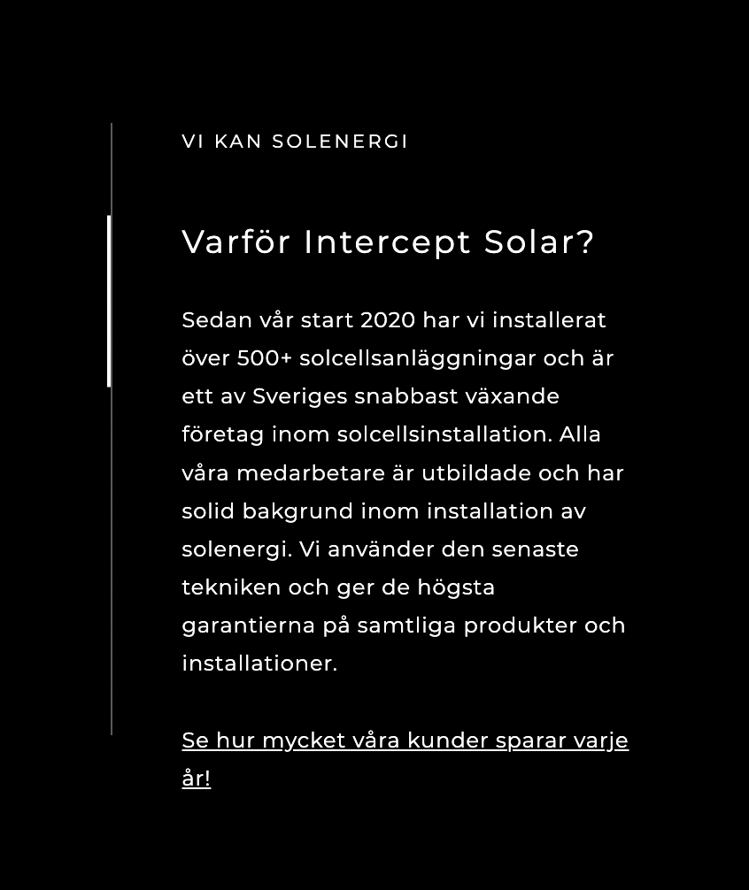 Information om företaget screenshottat från deras hemsida.