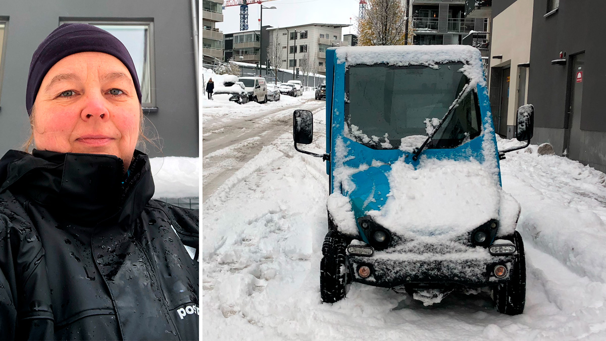 Brevbärare Nina Hakola trotsar snökaoset