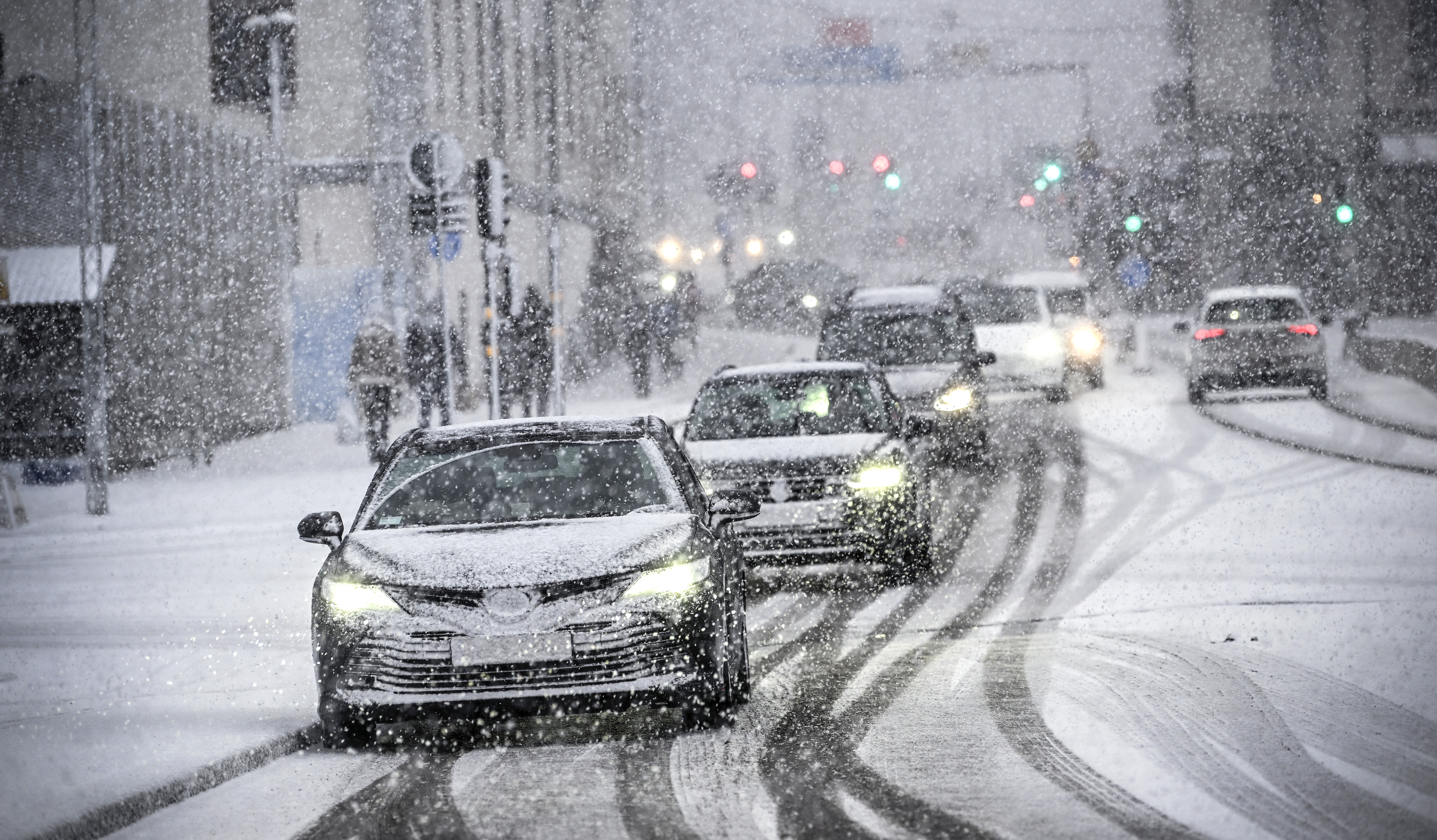 Snökaos i Stockholm