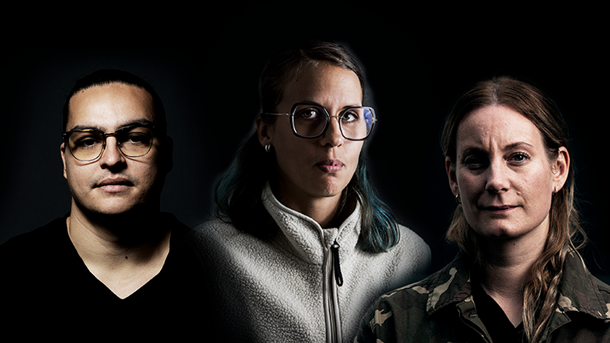 Tarek Eddib, Emmie Anderlund och Emilia Didriksson Eklöf.
