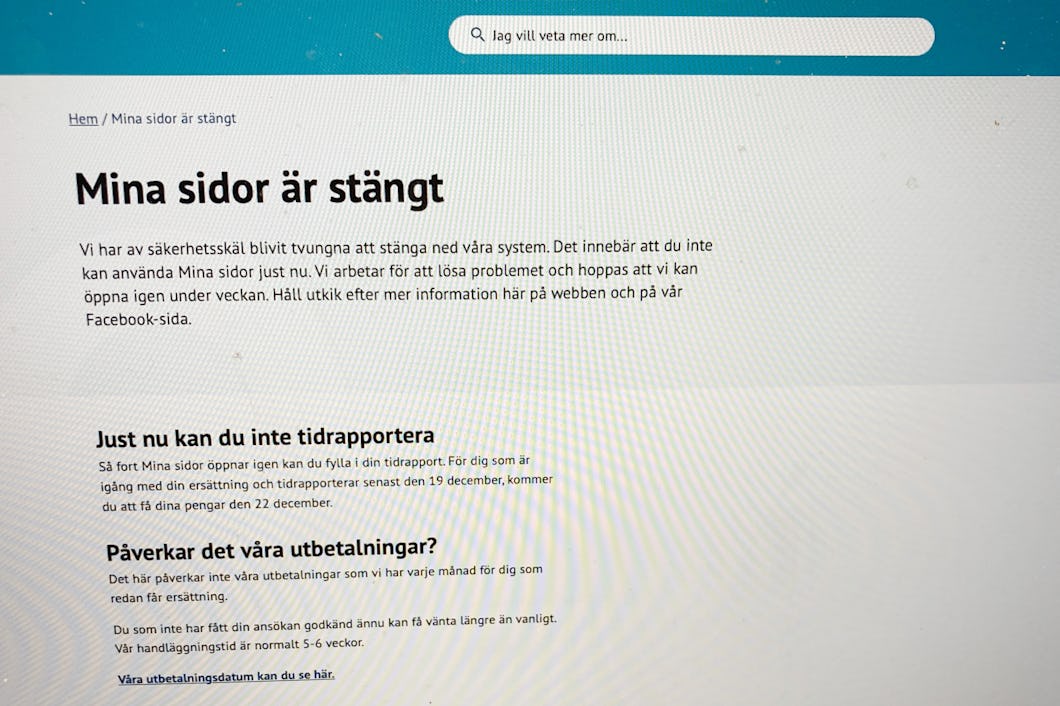 Det här meddelandet möter besökarna på hemsidan kommunalsakassa.se just nu.