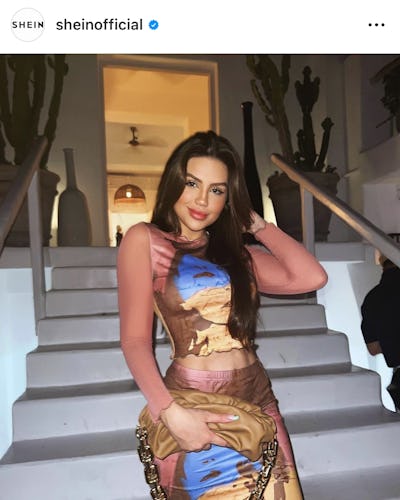 Shein samarbetar med influencers på instagram, skärmdump.