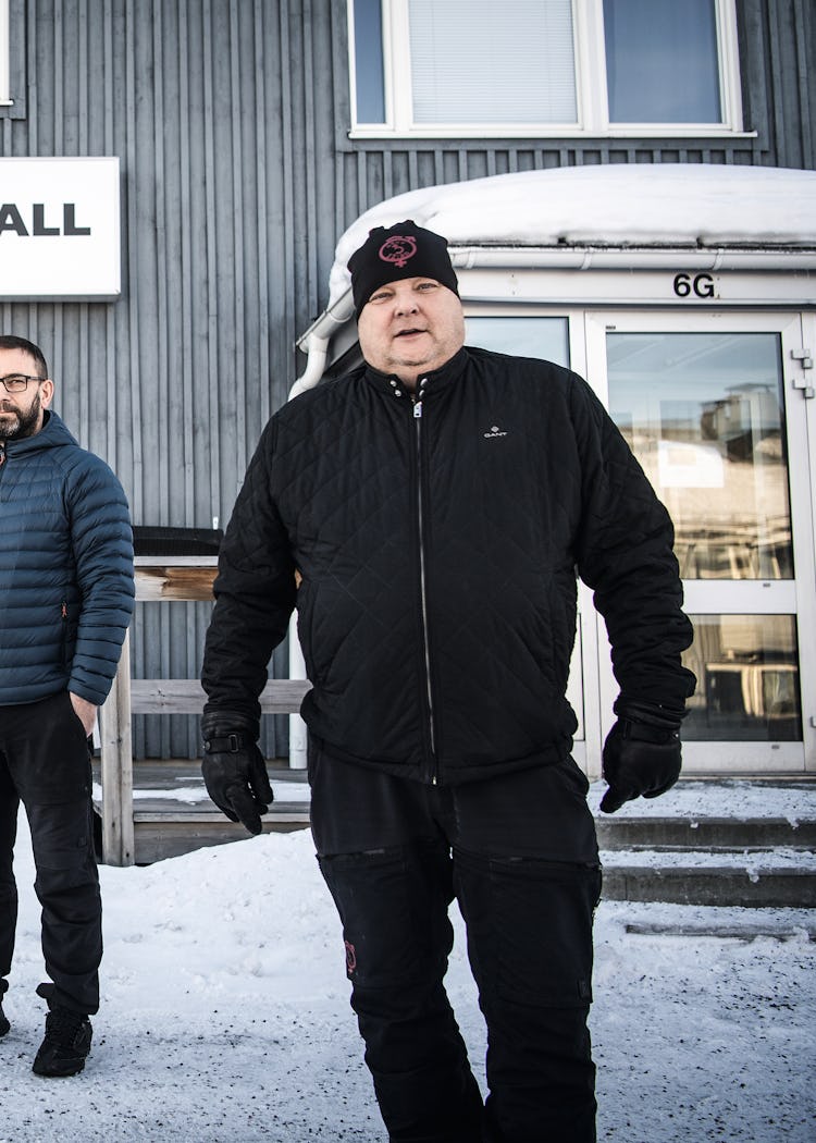 Jon Sarri, Per Eriksson och Anders Elenius vid IF Metall Malmfältens kontor i Kiruna.