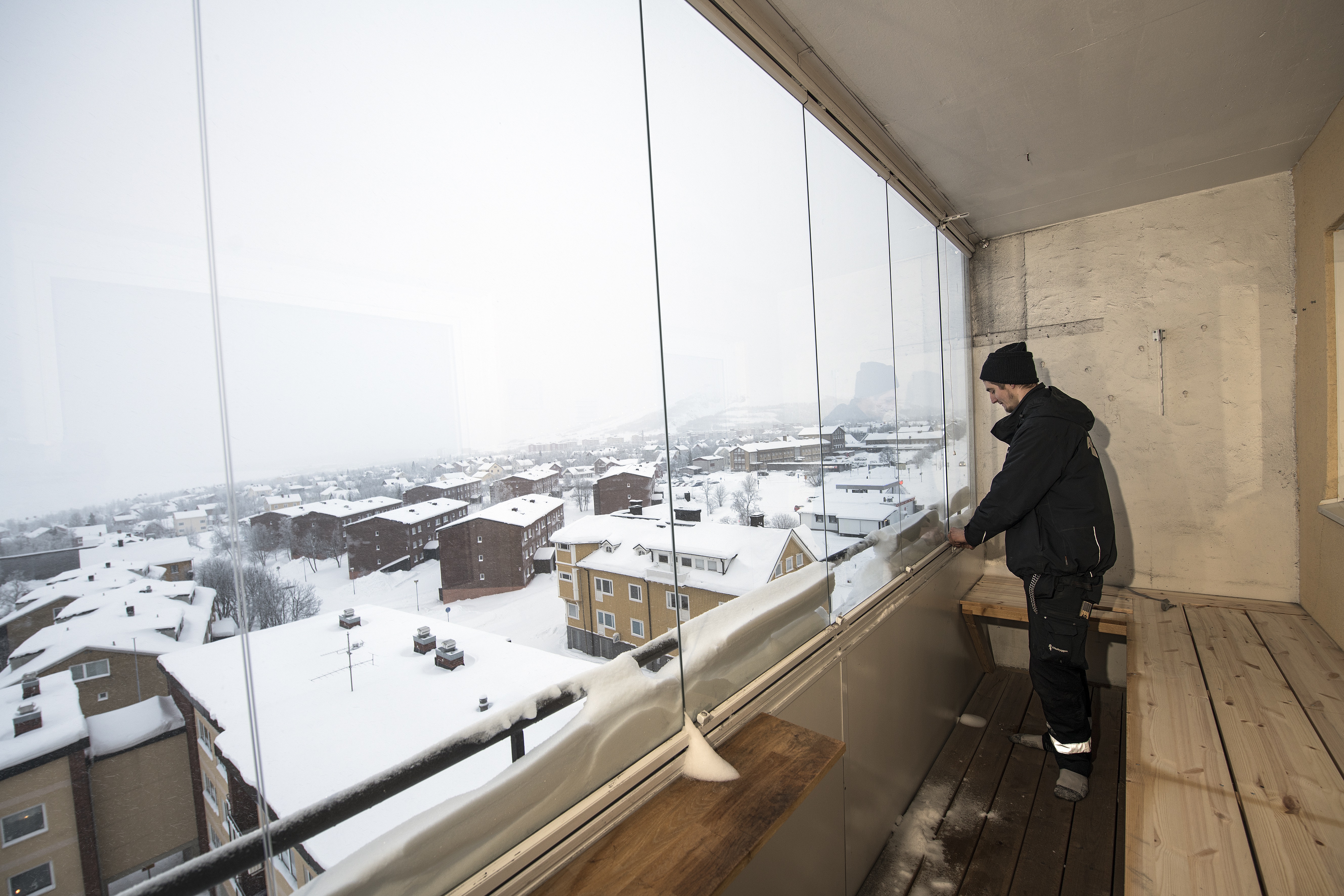 Leif-Erik Wilsdorf är fastighetsskötare på Riksbyggen i Kiruna