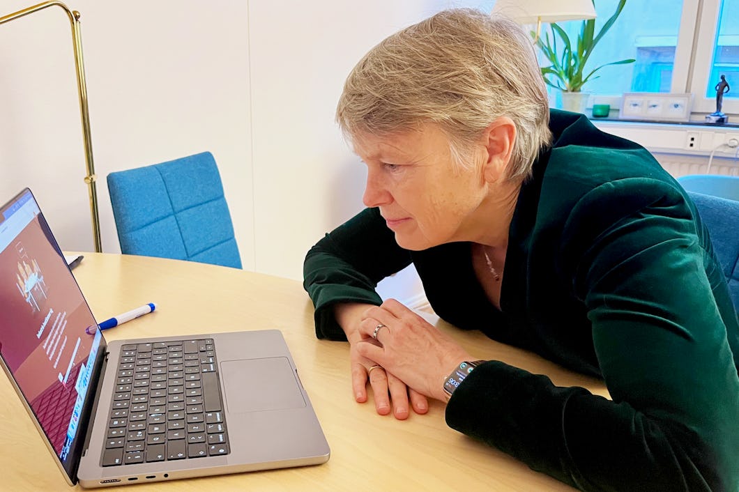 Medlingsinstituets Irene Wennemo testar Arbetet spel Lönekampen.
