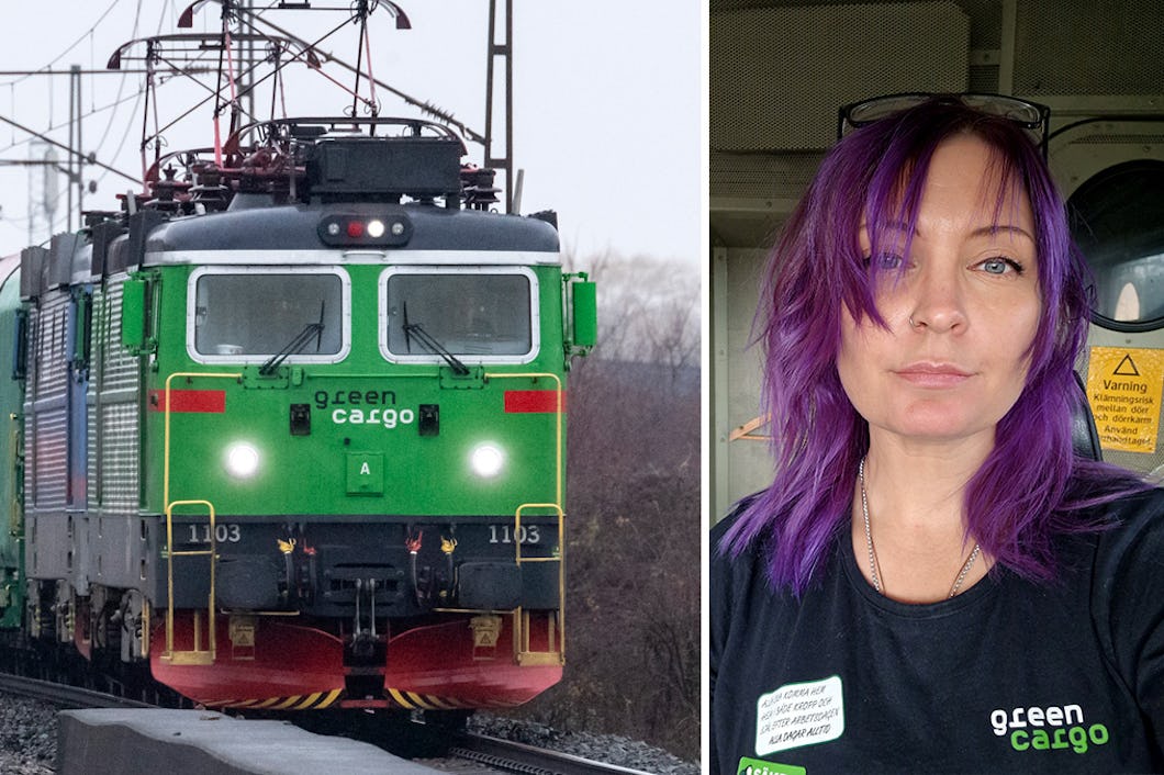 Green Cargo och lokföraren Marina Nilsson.