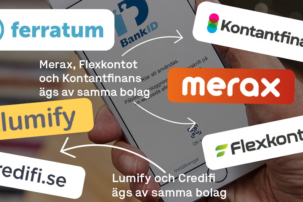 Credifi, Ferratum, Flexkontot, Kontantfinans, Lumify och Merax är bolagen just nu har den högsta nominella räntan.