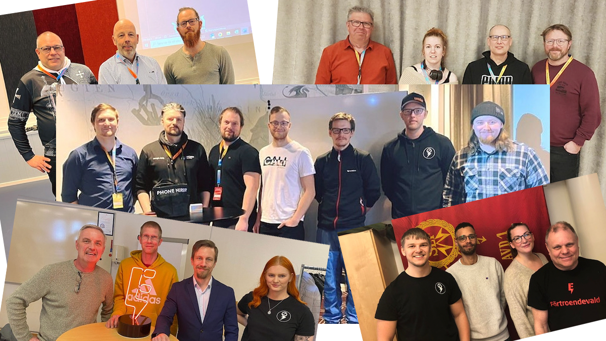 Ett kollage av gruppbilder.