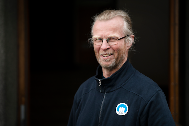 Portätt på Evert Bischof, snickare, AB Kristianstad, (ABK).