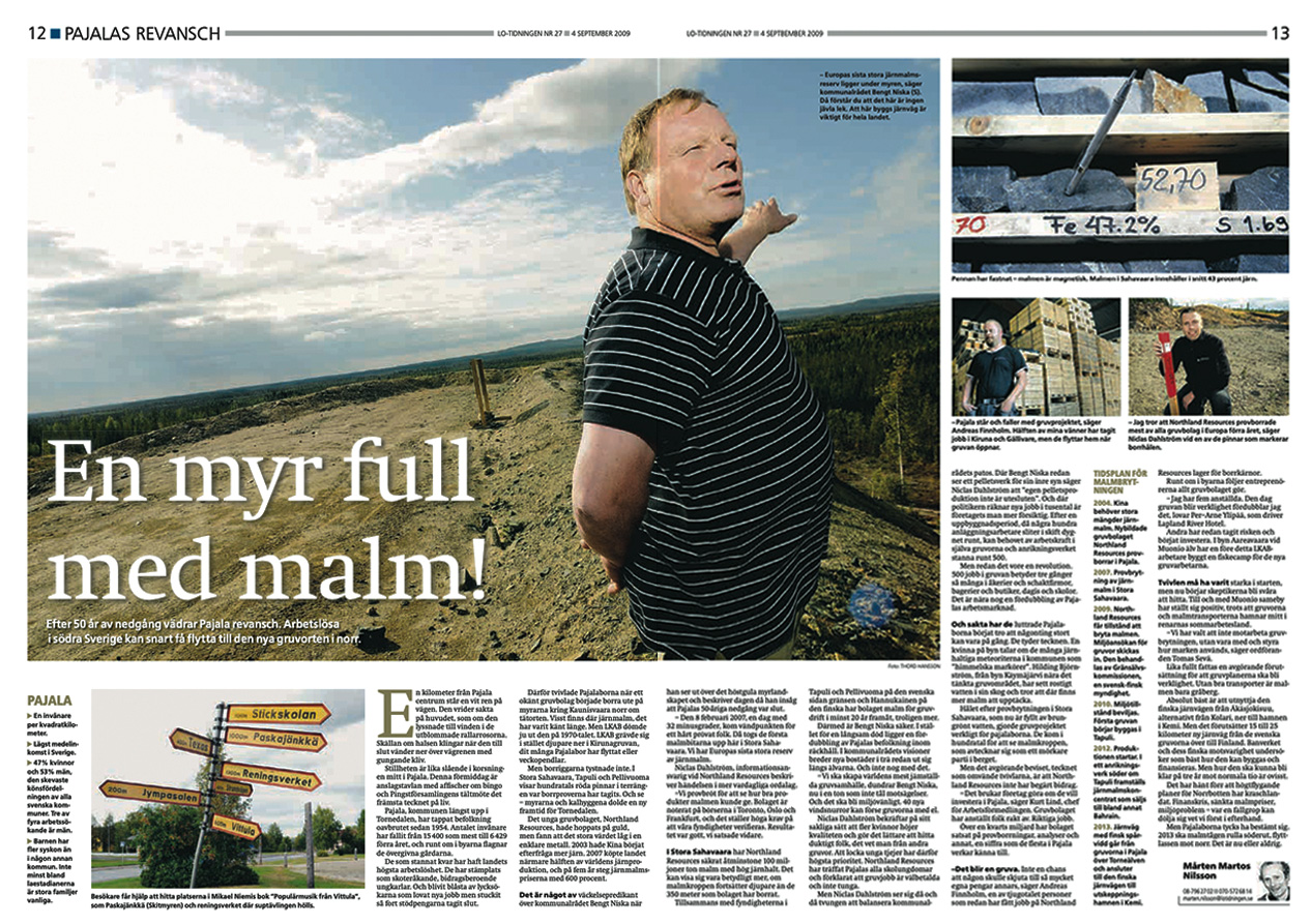 Uppslag ur LO-TIDNINGEN 2009