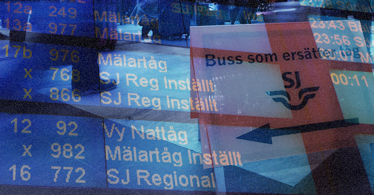 SJ, inställda tåg, sveriges järnvägar, tåg, pendel,