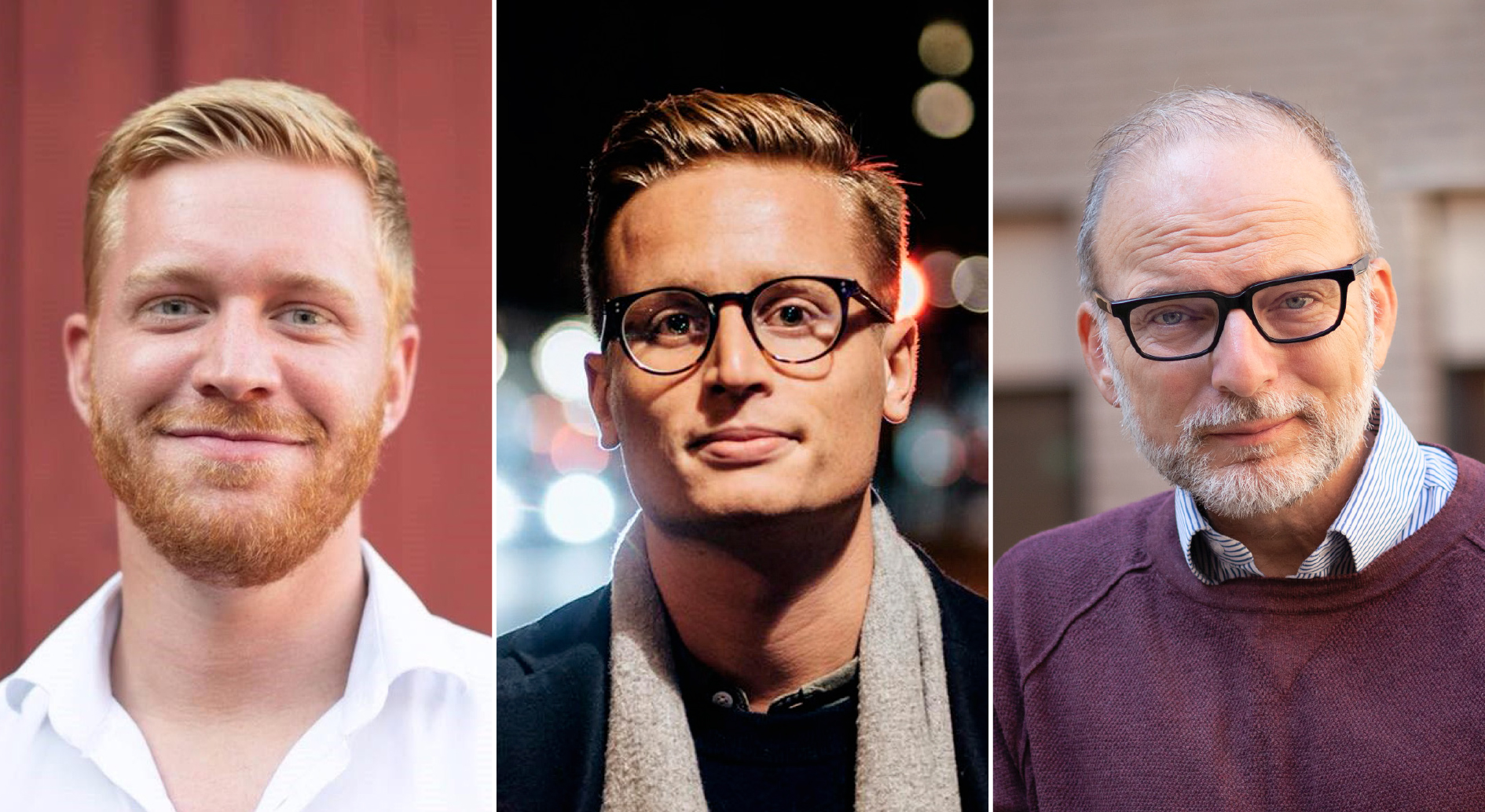 Mike Enocksson, Anton Svensson och Johan Sjölander.