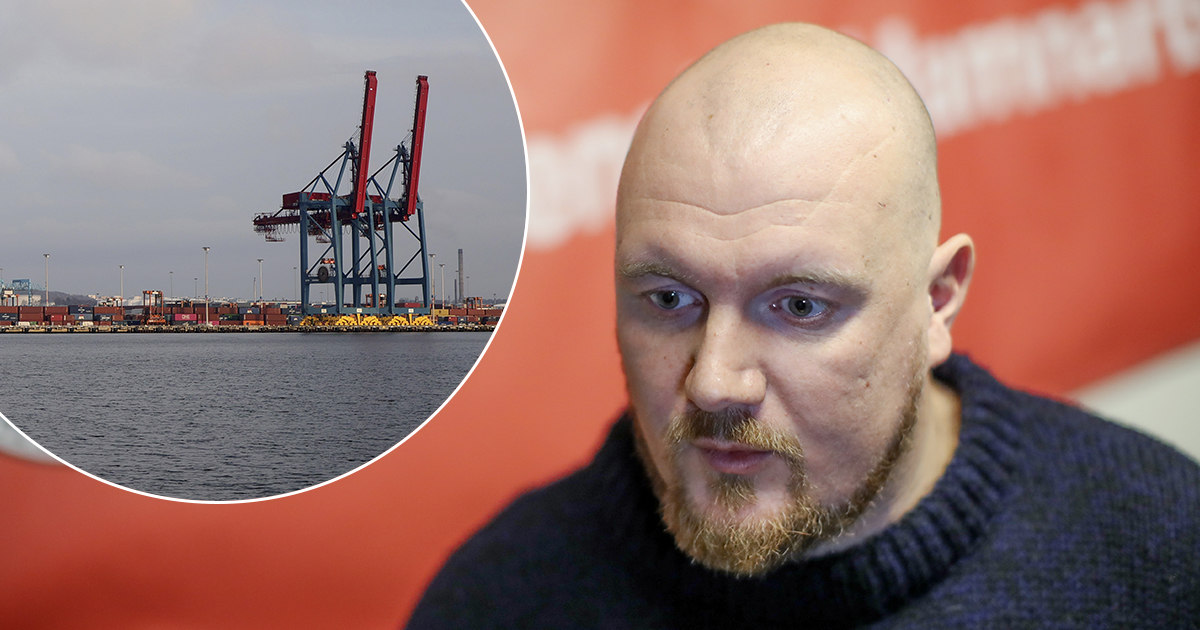Erik Helgeson, vice ordförande i Hamnarbetarförbundet.
