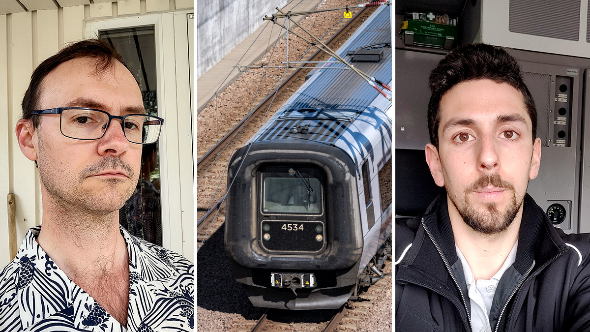 Fredrik Stangel, klubbordförande för Green Cargo Öst samt Mikael Hedlund, klubbordförande för en lokförarklubb inom SJ Stockholm har olika syn på kravbrevet. Bild: Privat/TT (Bildkollage)