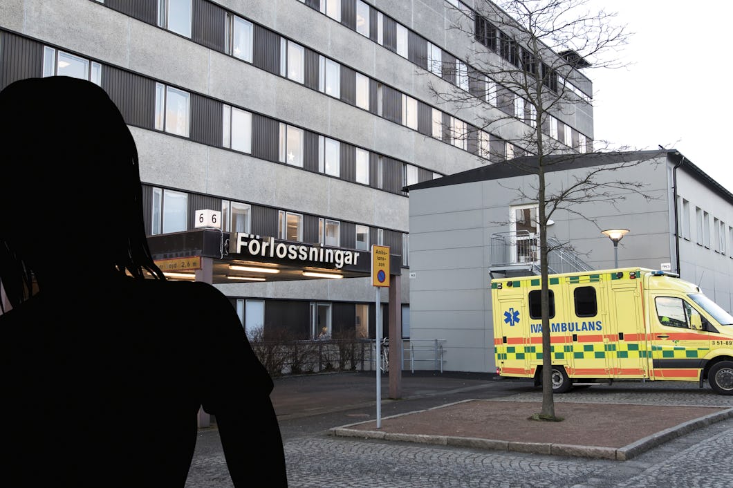 Papperslös utanför sjukhus