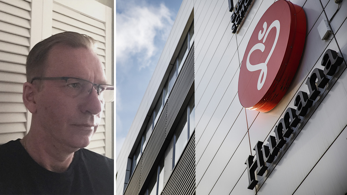 Robert Pehrsson är glad att Humana får ha kvar sitt tillstånd. Bild på Humanas huvudkontor och Robert Pehrson.
