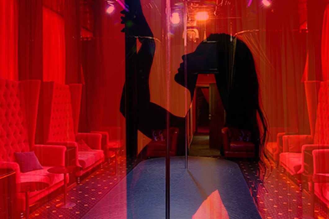 Genrebilder på strippklubb och strippa