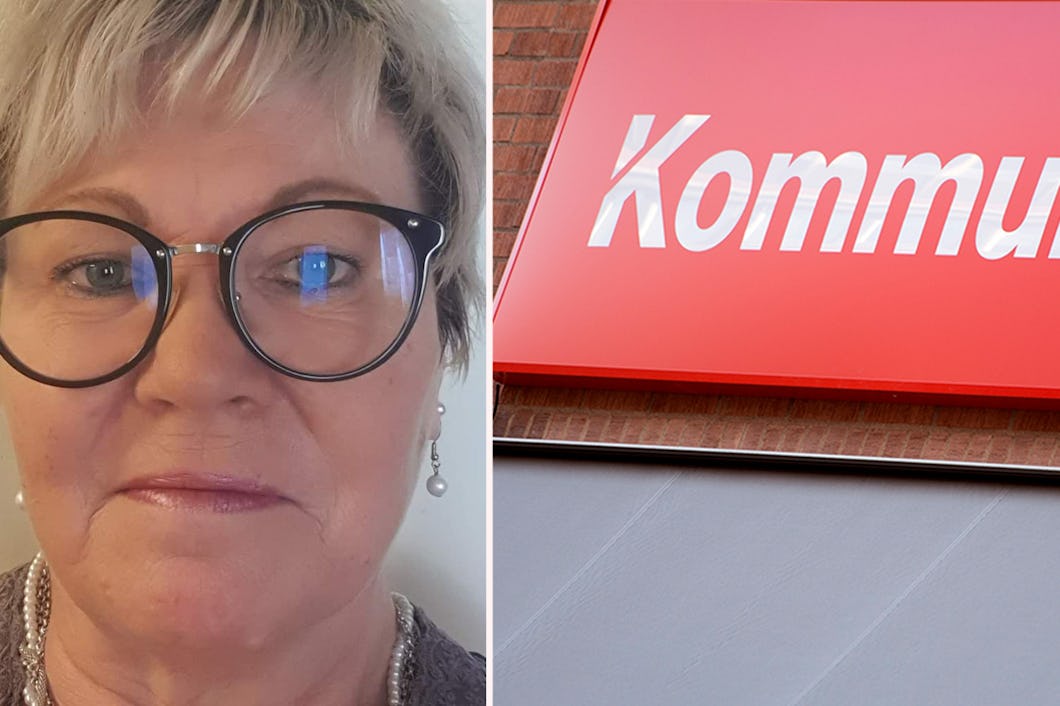 Christina Sandqvist och Kommunal-skylt