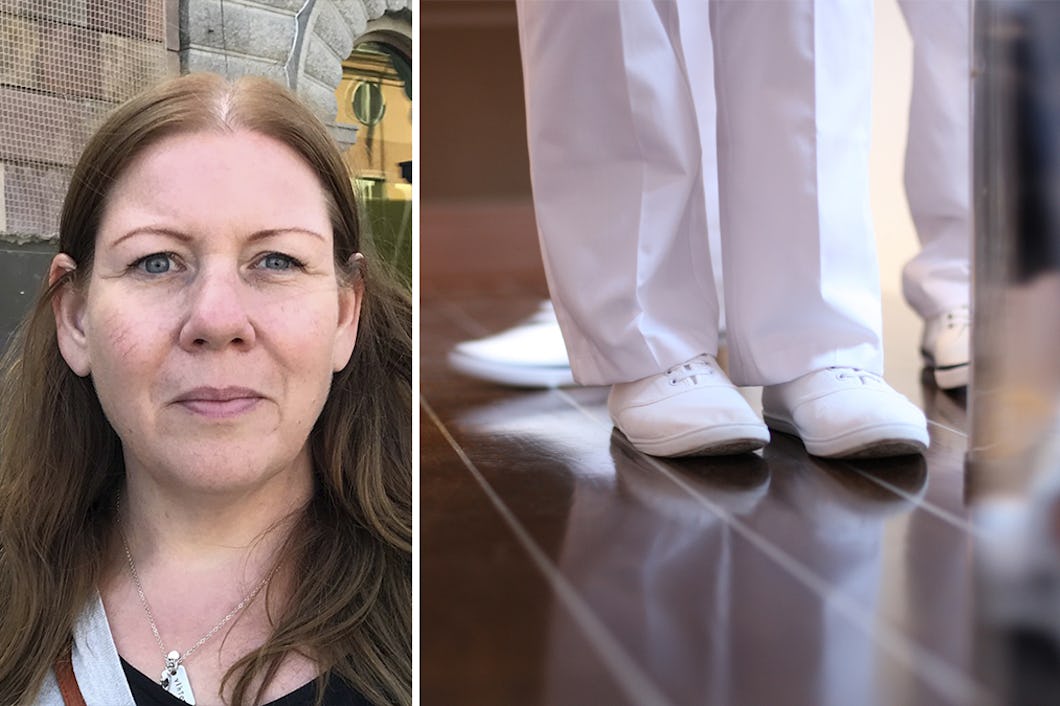 Undersköterskan Marie Wiberg fixade fria arbetsskor inom äldreomsorgen i Västerås.