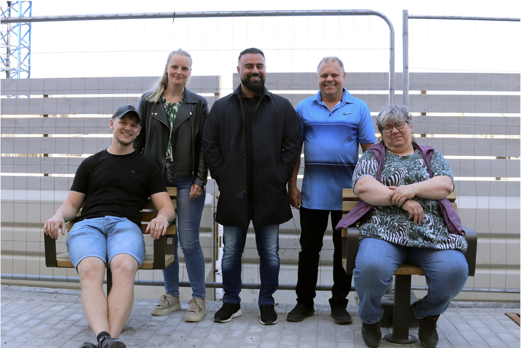 David Wikström, Denise Gartz, Allan Khani, Peter Sax och Ninni Blom, alla aktiva i Elektrikerförbundets avdelning 1, El-ettan.