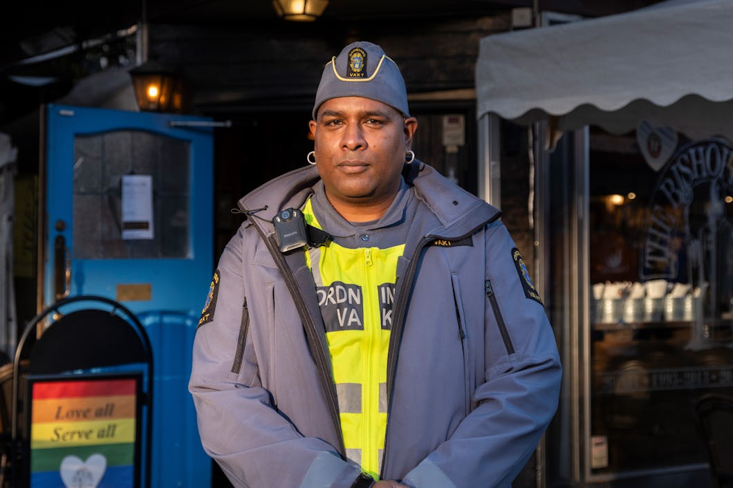 Ordningsvakten Marcus Göthberg .