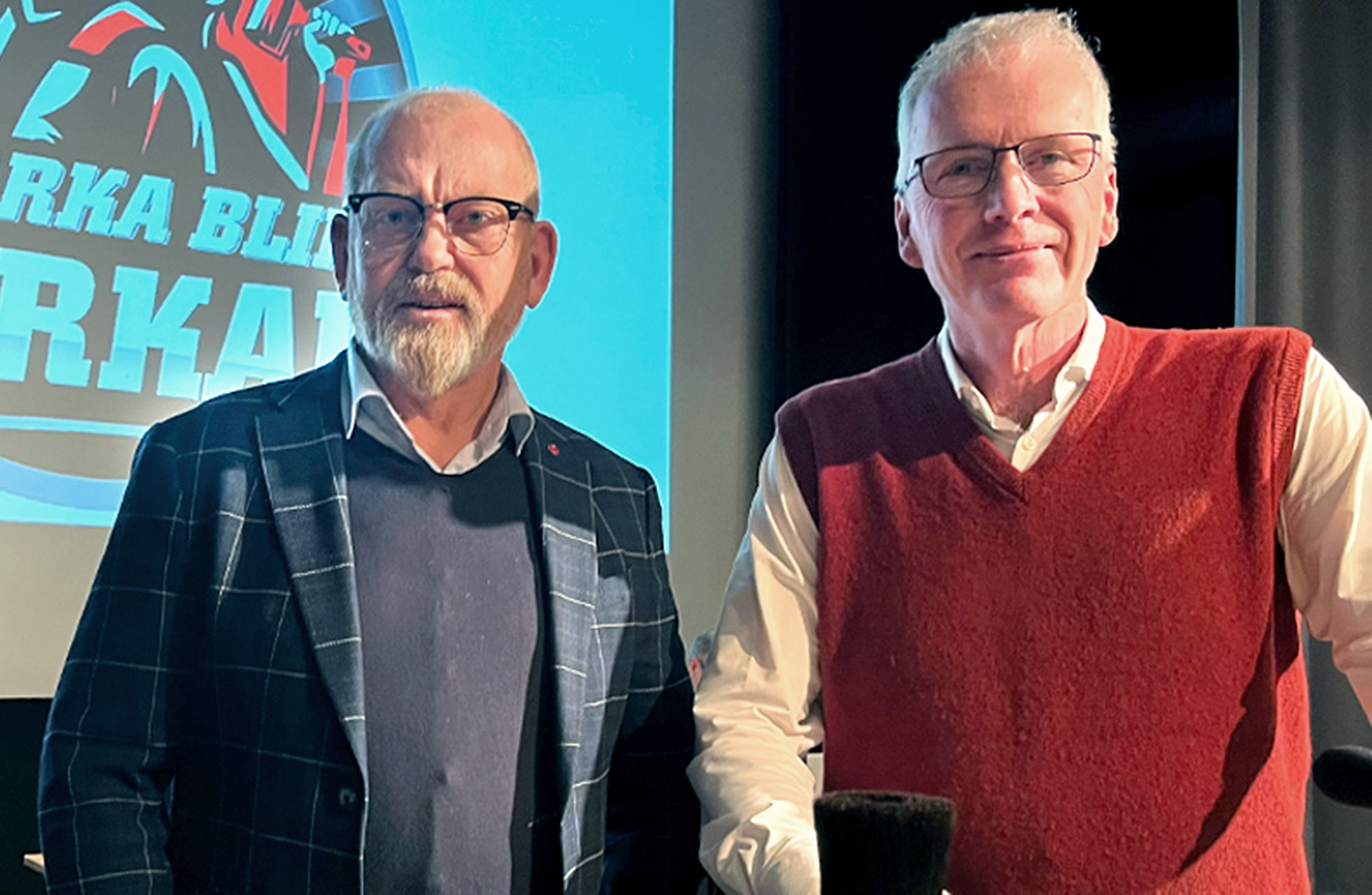 Byggnads ordförande Johan Lindholm och Målarnas fackförbunds Mikael Johansson.