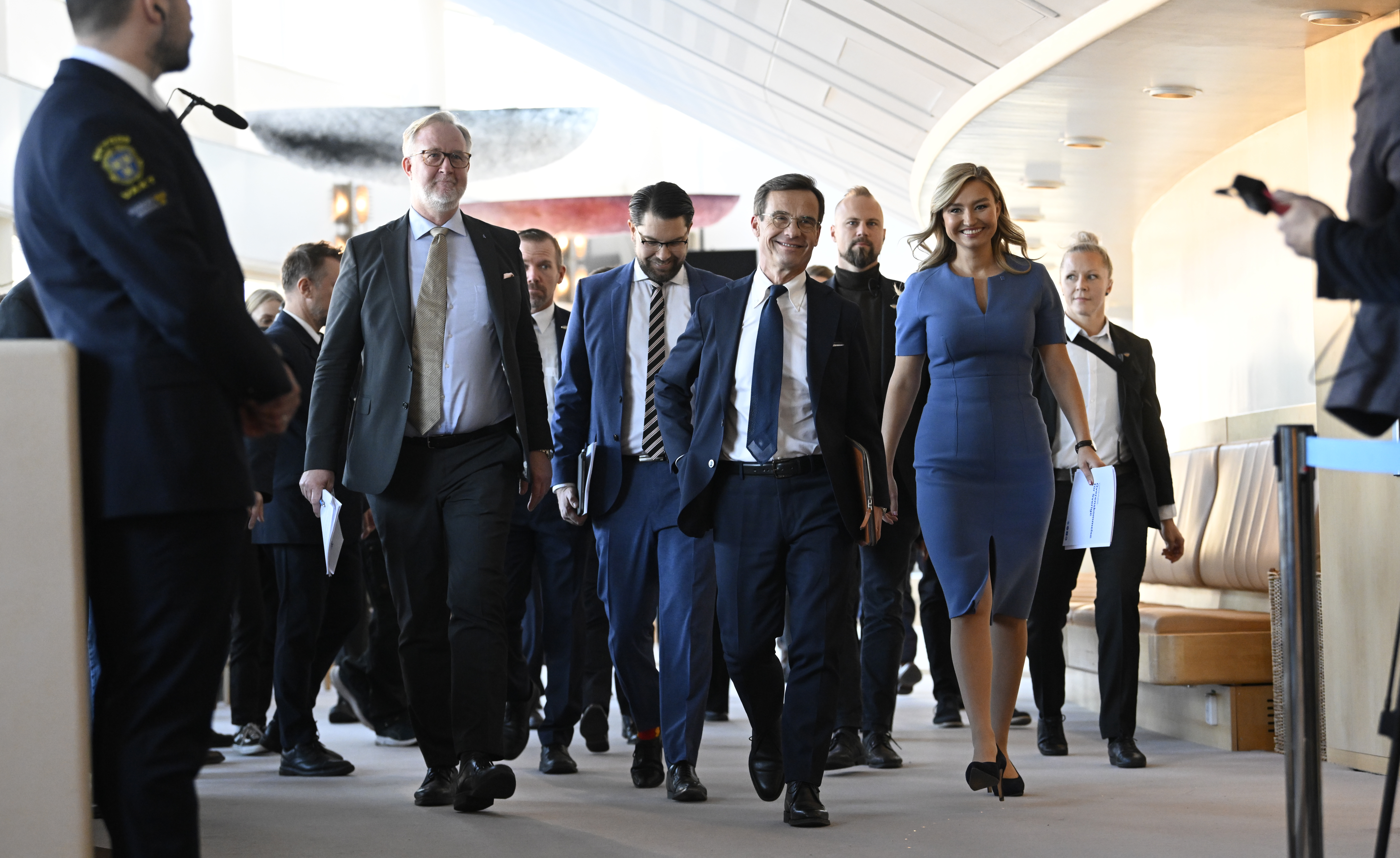 Partiledarna bakom Tidöavtalet: Johan Pehrson, Jimmie Åkesson, Ulf Kristersson och Ebba Busch.