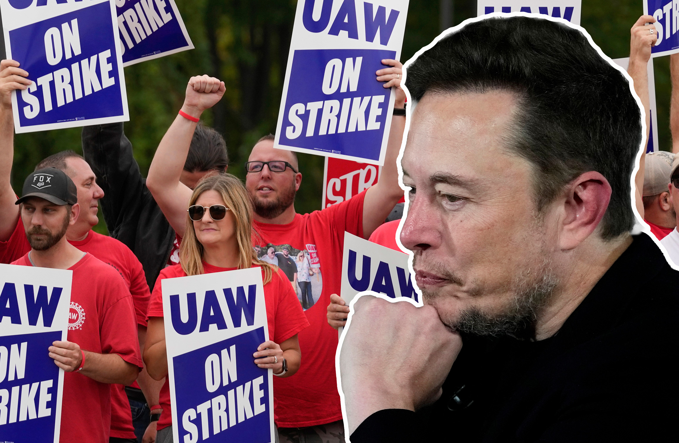 Strejkande inom bilindustrin i USA.