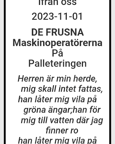 En dödruna över den förlorade värmefläkten.
