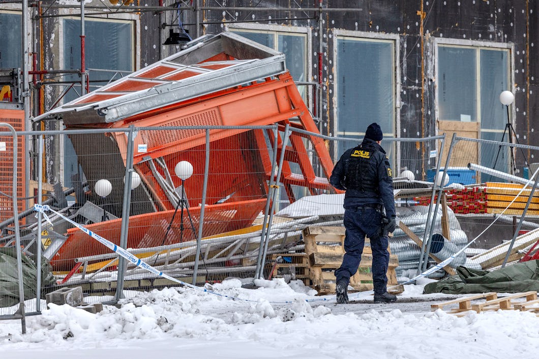 Hissen från dödsolyckan i Sundbyberg.