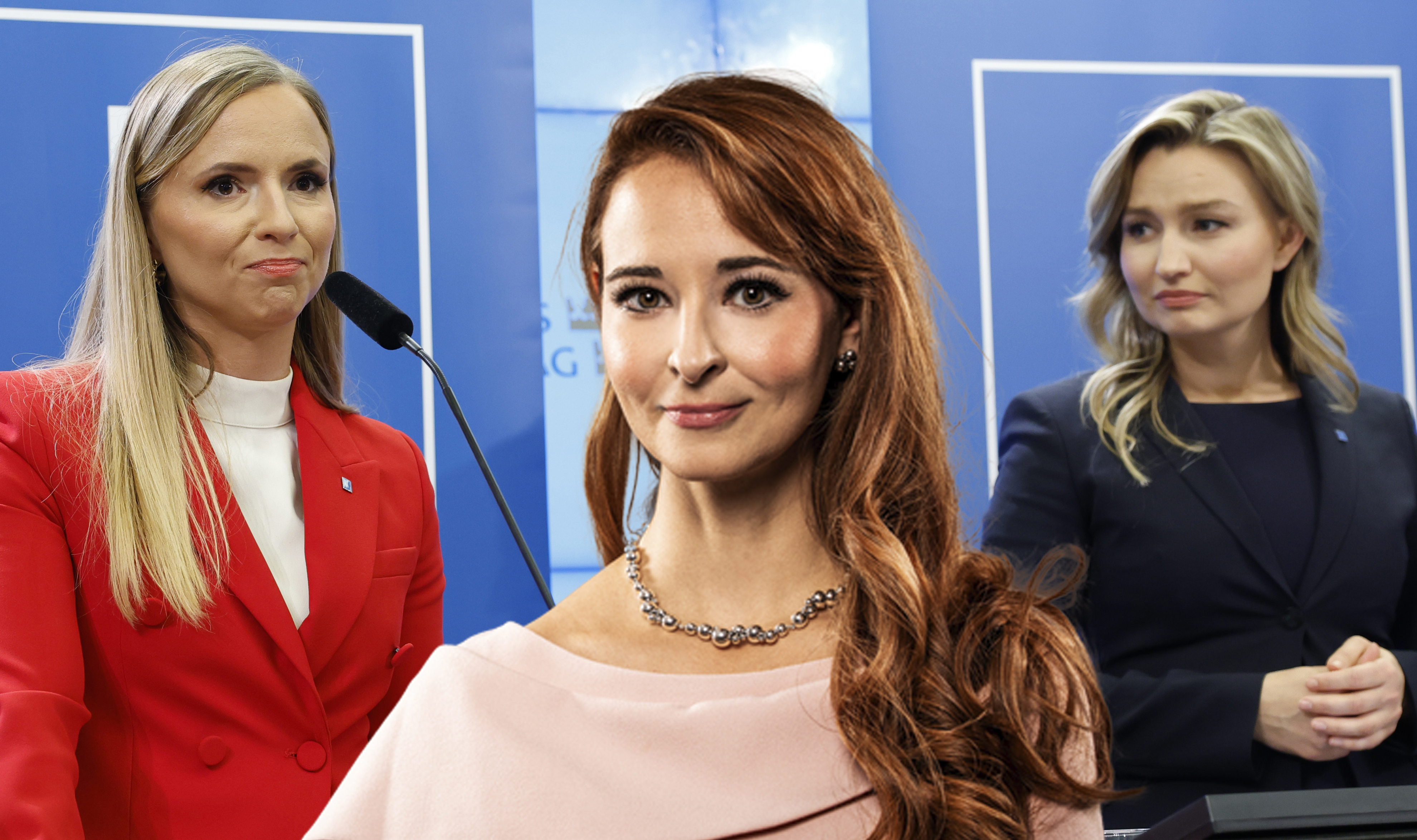 Tre kvinnor på bild.