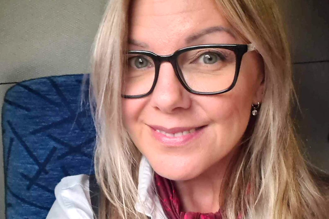 Tågvärden Marie Andersson.