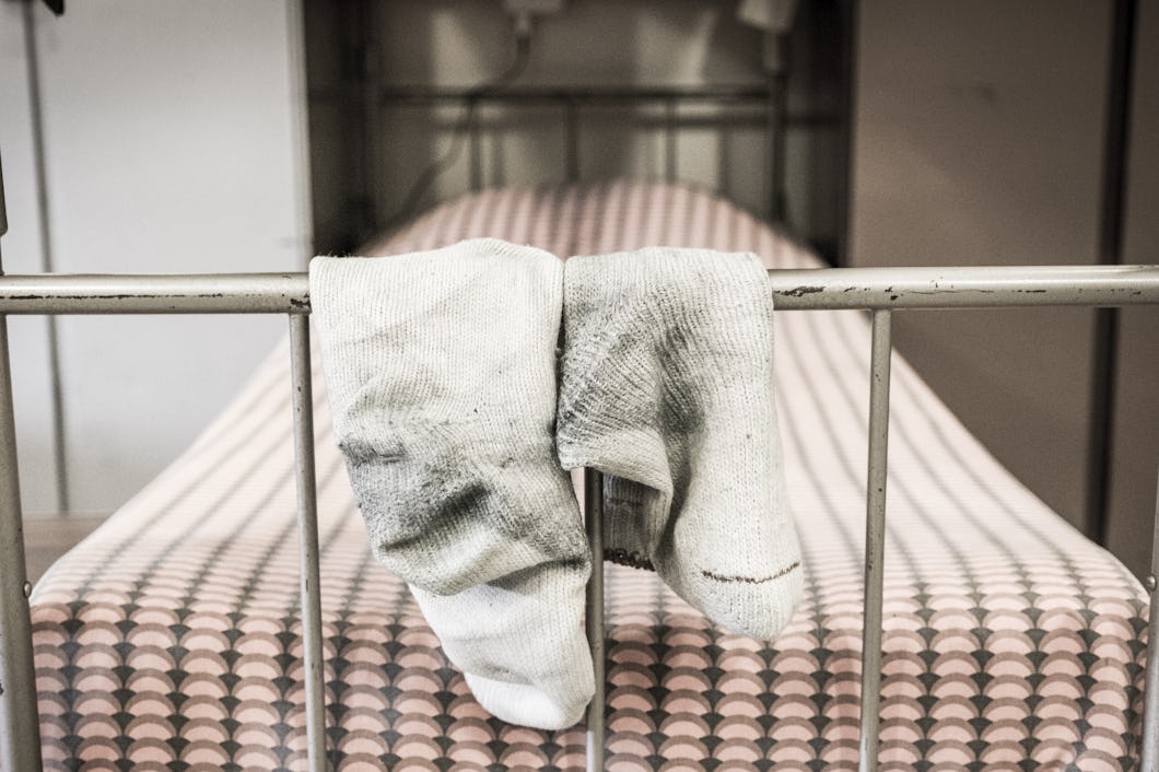 Sockor på tork på Norrbottens regemente, I19, i Boden.