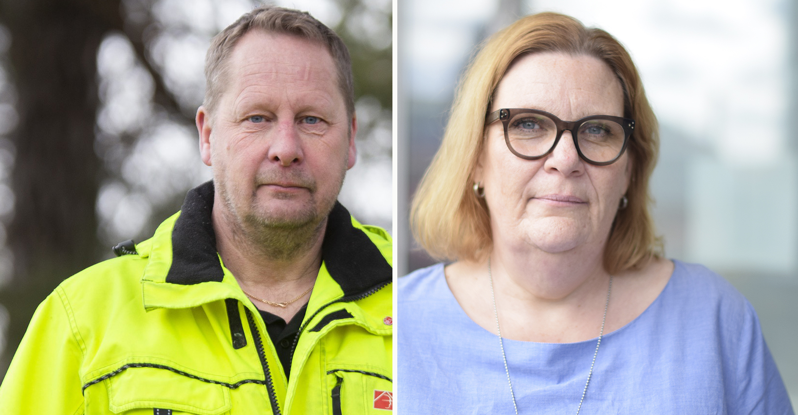 Två bilder på en man och en kvinna.