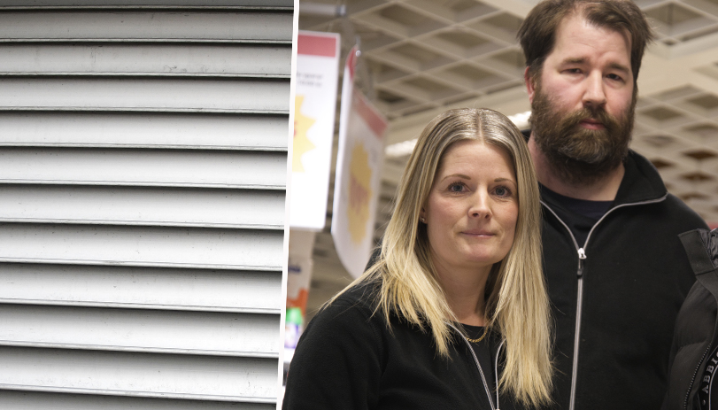 En man och en kvinna står bredvid ett fönsterlucka.