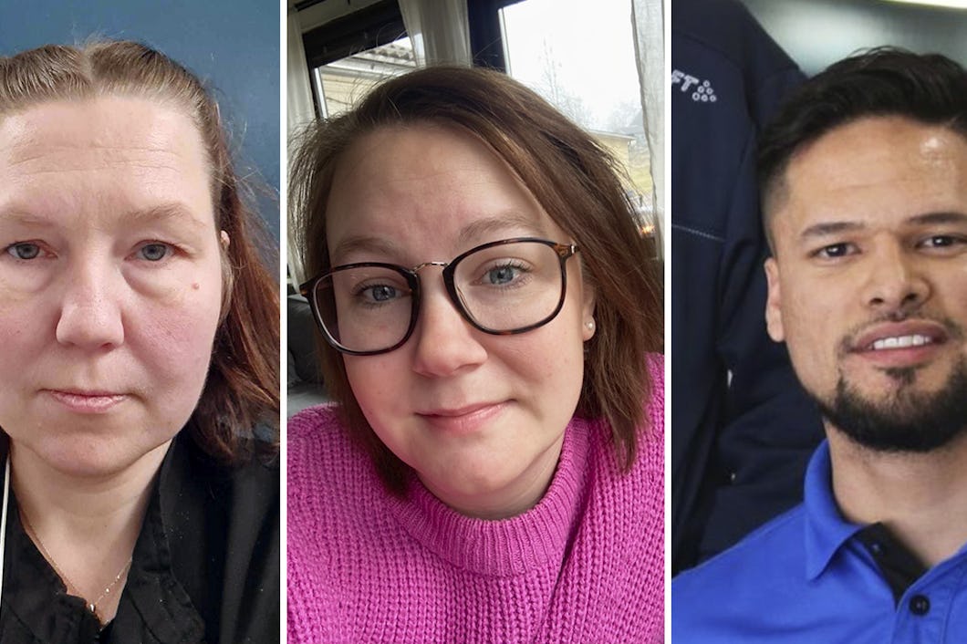 Marina, Linda och Oscar på porträttbilder där de tittar in i kameran.