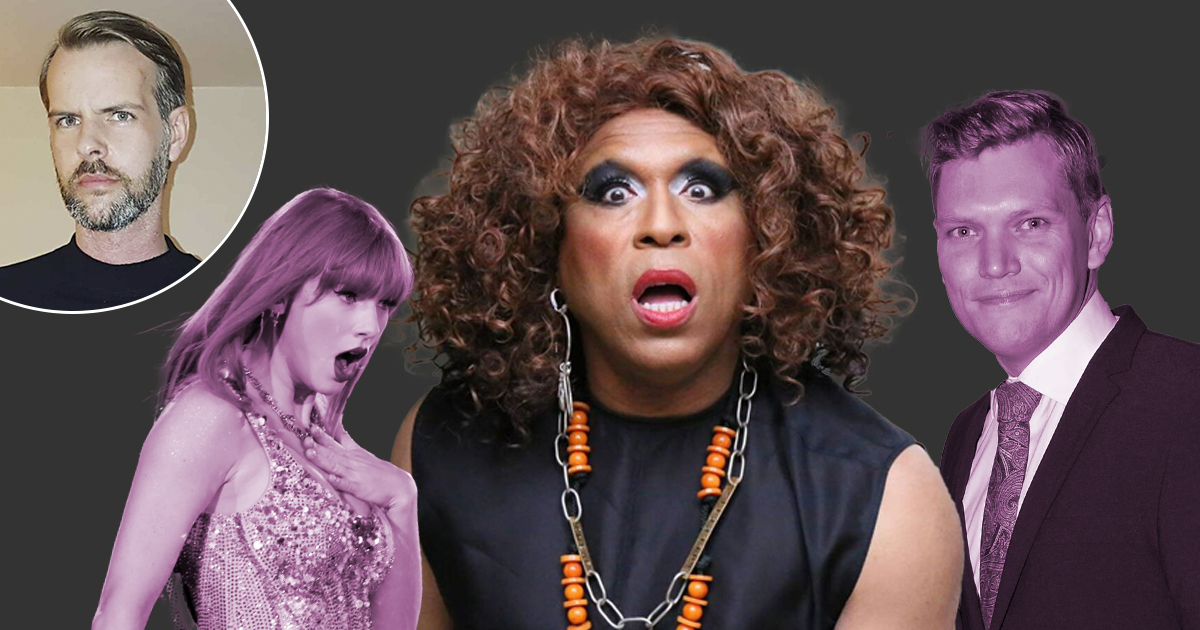 Flera personer mot svart bakgrund.