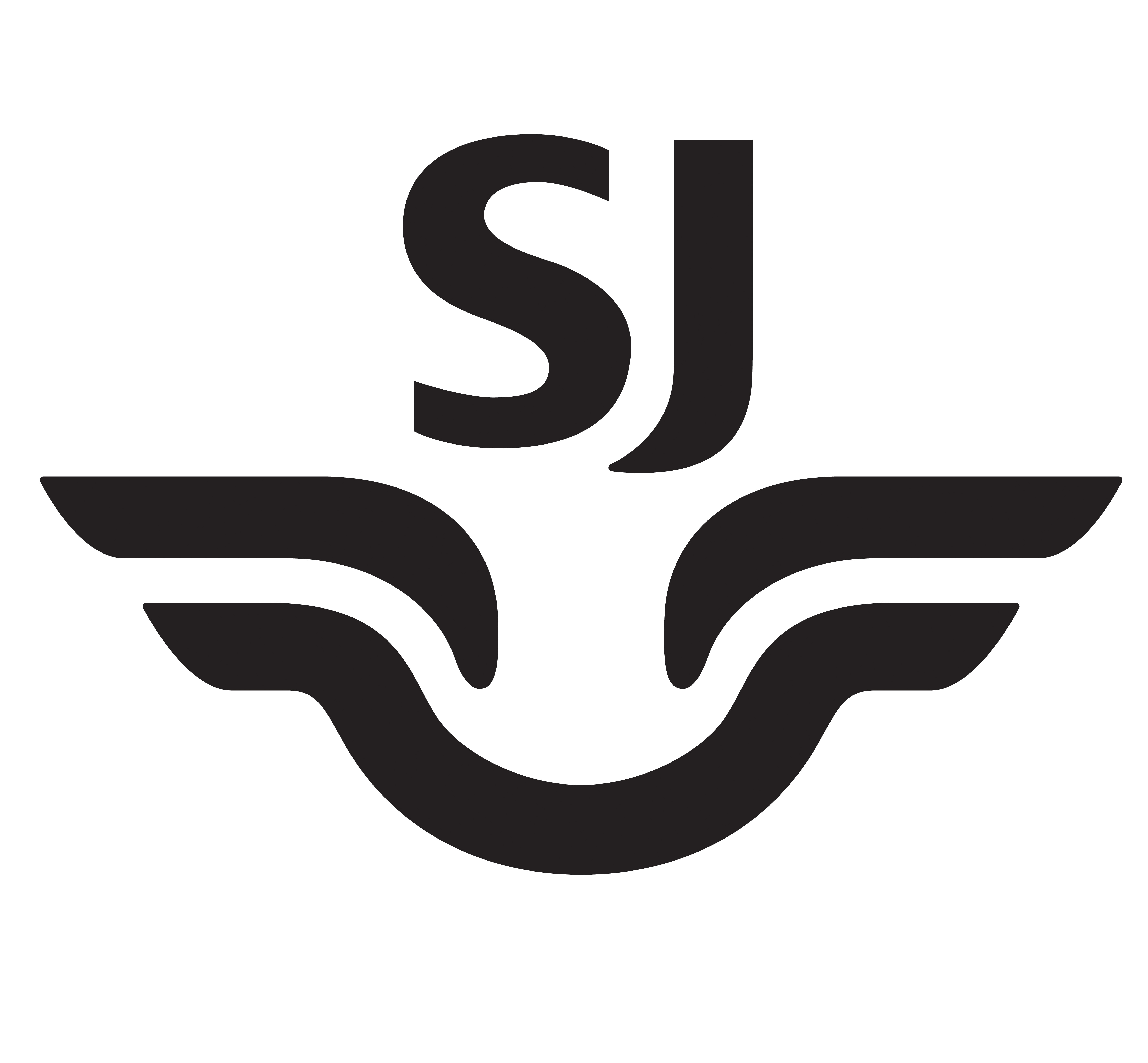 SJ:s logotyp i svart.