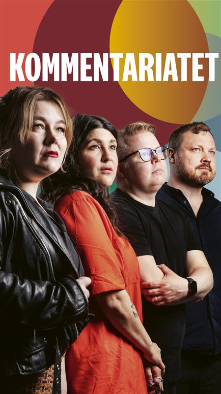 Bild på Lotta Ilola Häyrynen, Karina Cubilla, Daniel Swedin och Johannes Klenell med texten Kommentariatet ovanför.