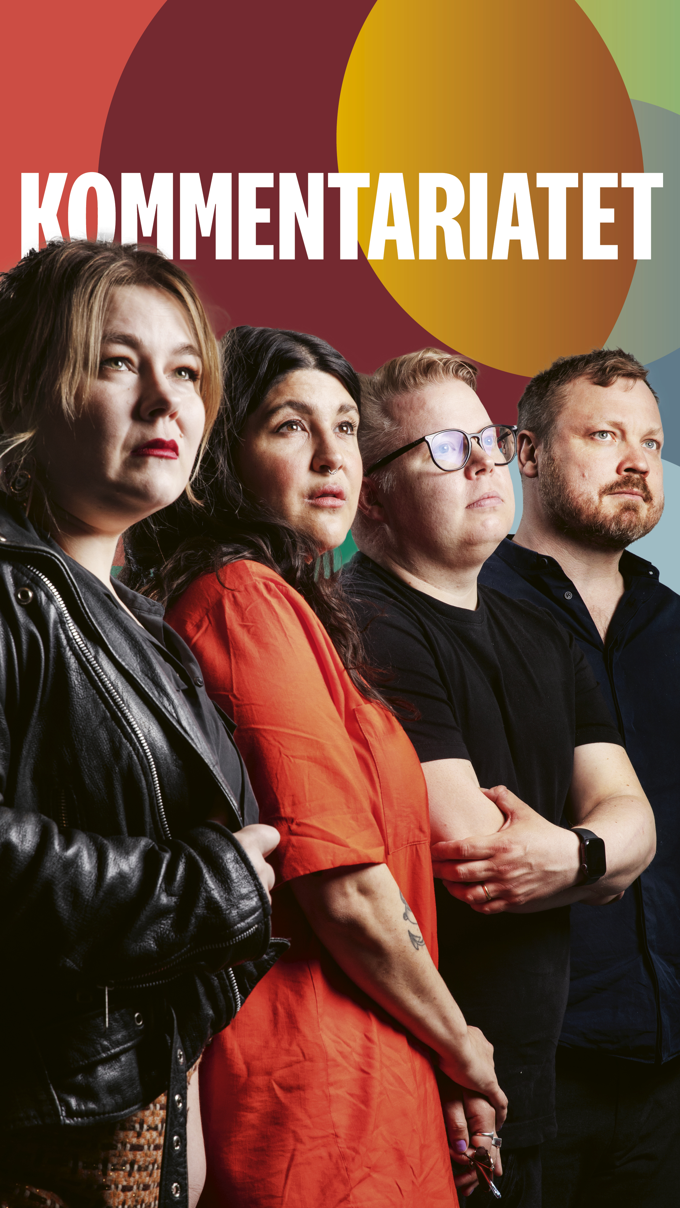 Bild på Lotta Ilola Häyrynen, Karina Cubilla, Daniel Swedin och Johannes Klenell med texten Kommentariatet ovanför.