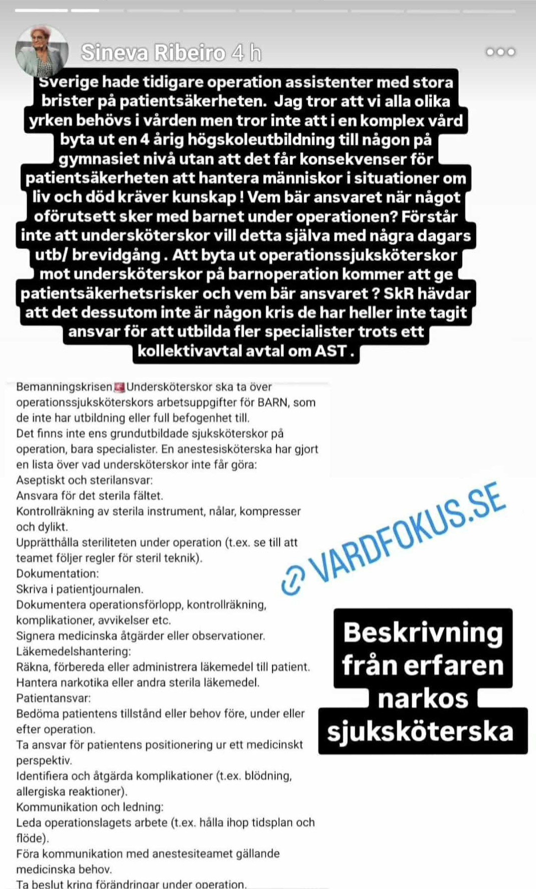 Skärmdump från Sineva Ribeiros Instagram-konto.