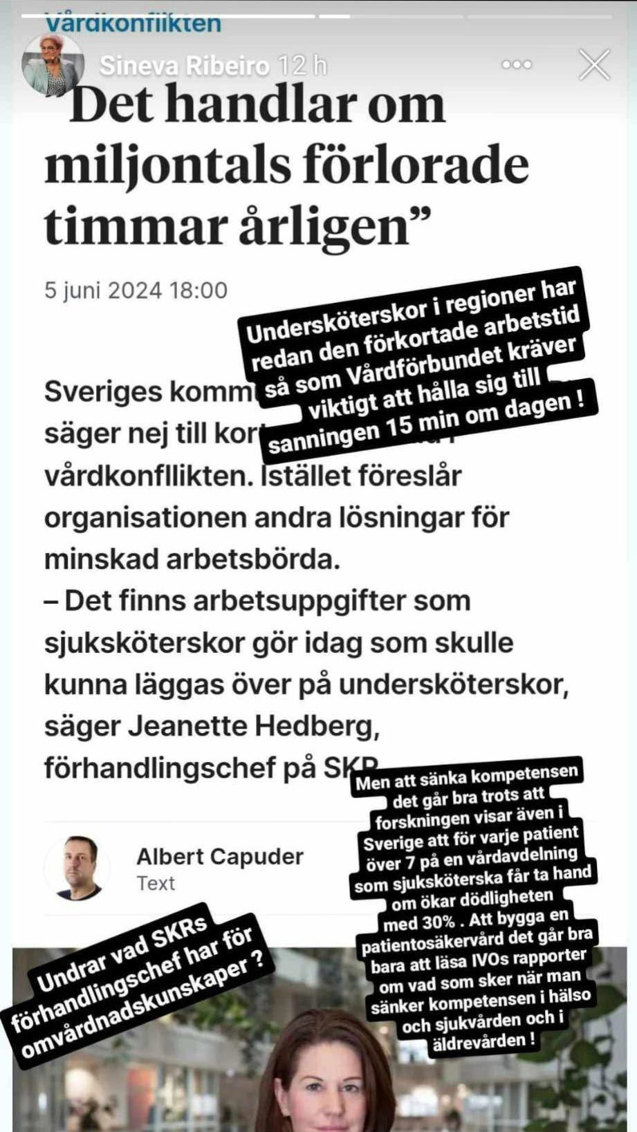 Skärmdump från Sineva Ribeiros Instagram-konto.