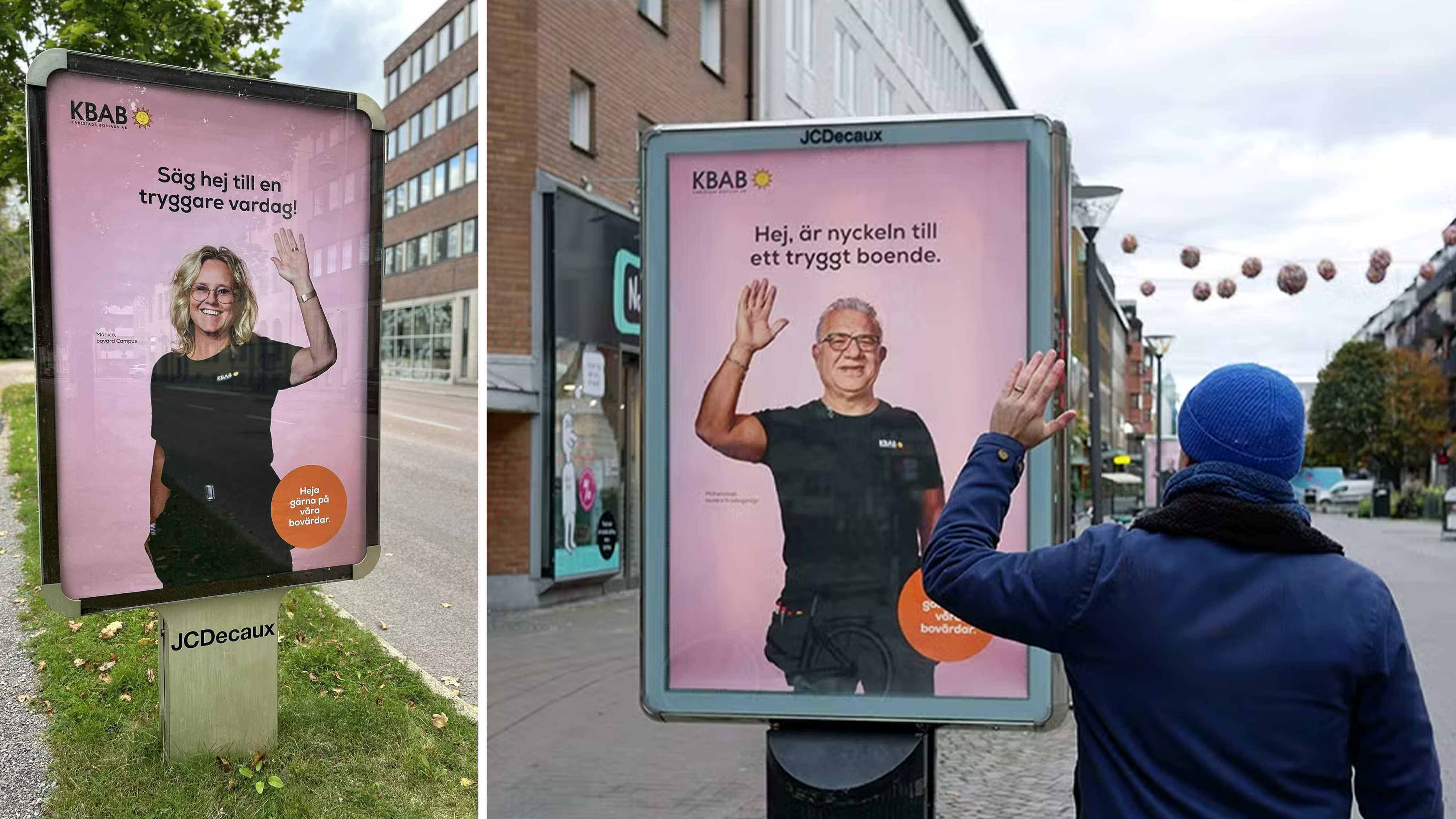 Bovärdar syns på skärmar runt om i Karlstad.