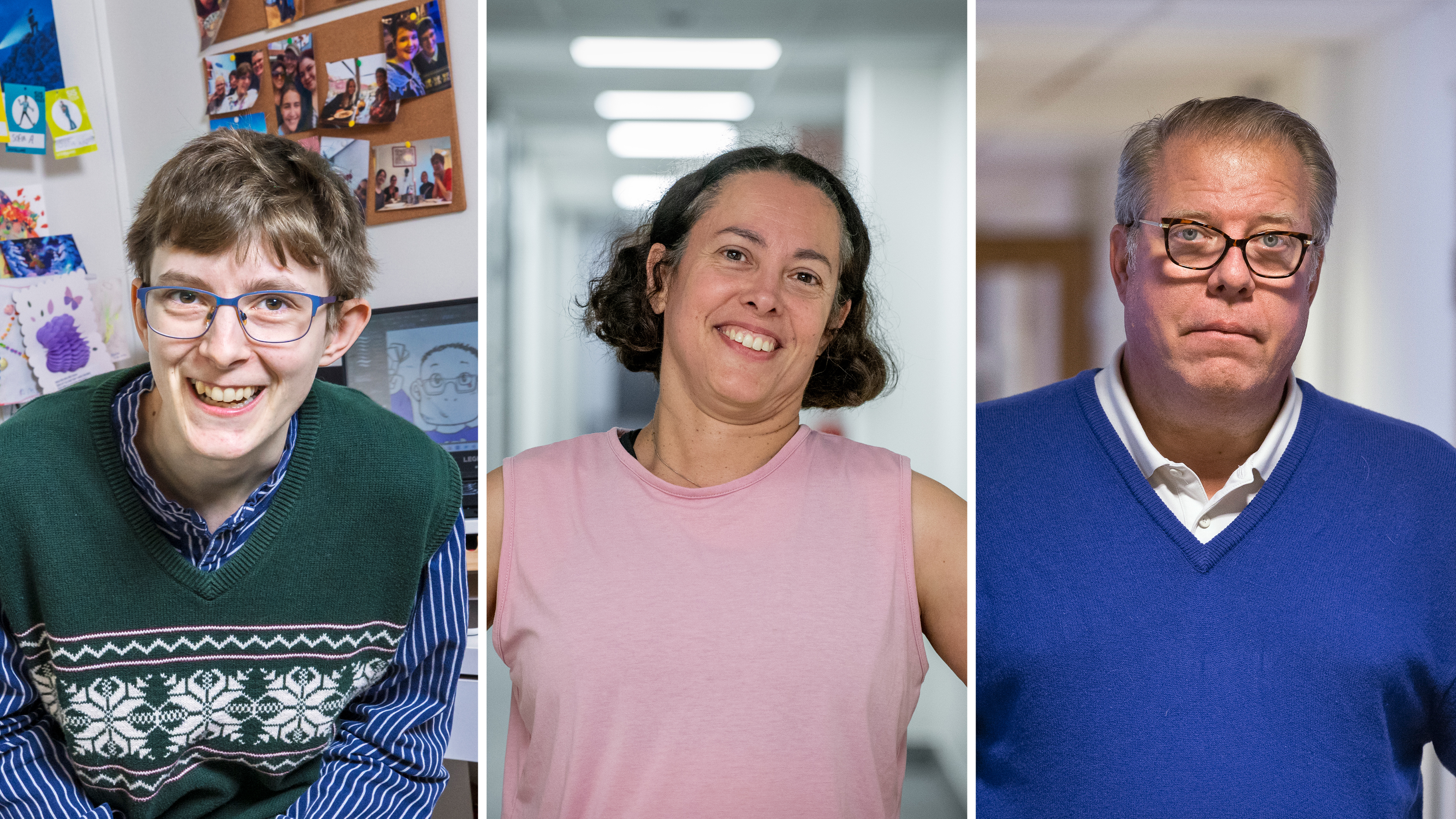 Bildmontage med foton på Sofia Almqvist, Angela Wallin och Carl Rentrop.