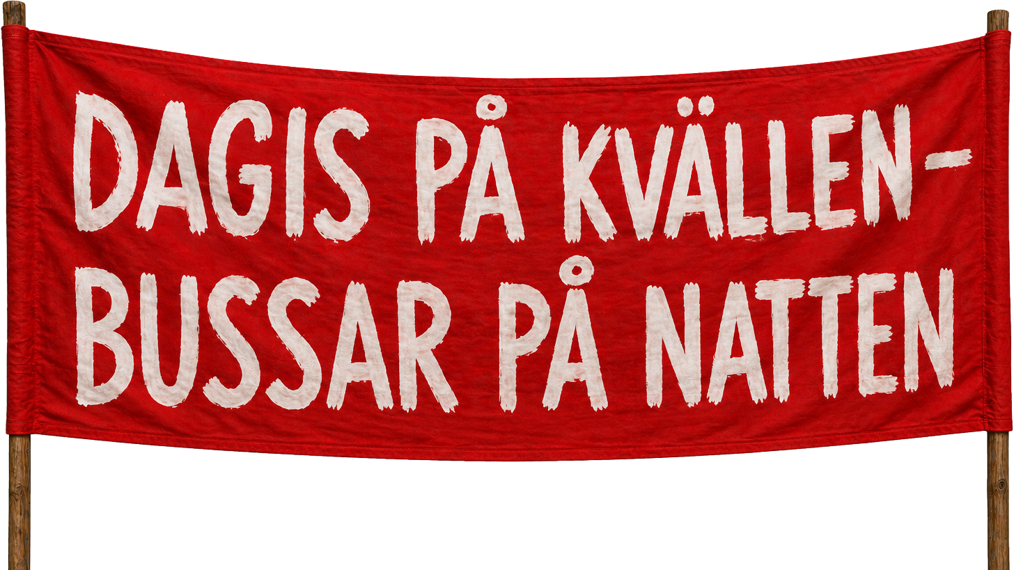 En bit tyg med texten 